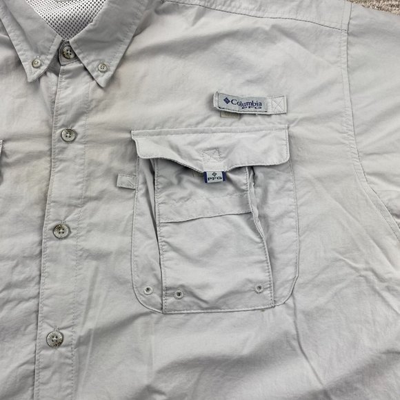 Columbia PFG Bahama OMNI-SHADE Shirt Men Extra Large XL Gray Button Down Outdoor - Picture 2 of 14